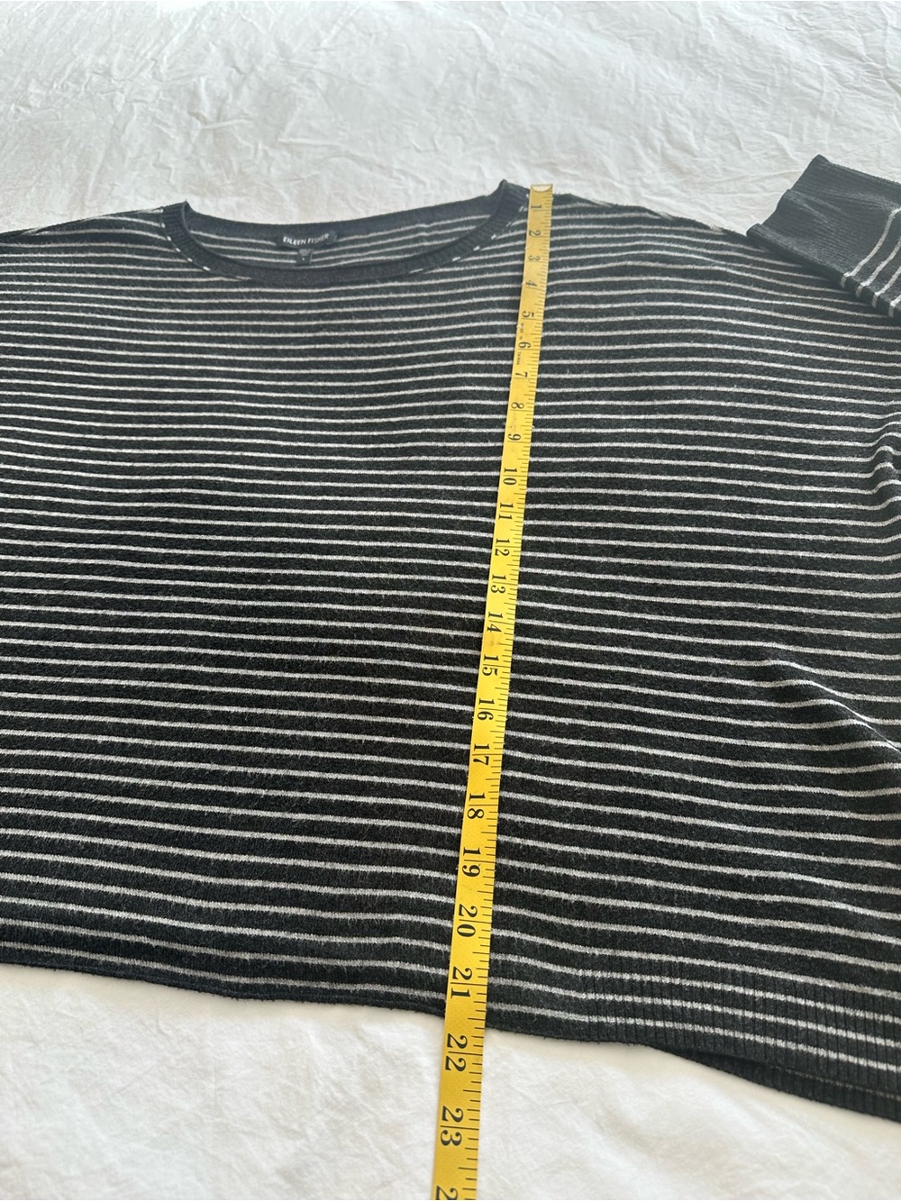 Eileen Fisher black and white Striped Knit Top, size large - Picture 6 of 11